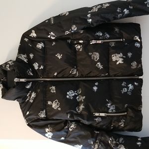 Michael Kors metallic floral puffer jacket